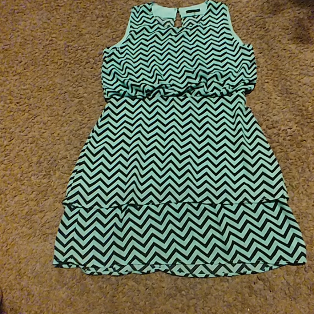 Green and black dress
